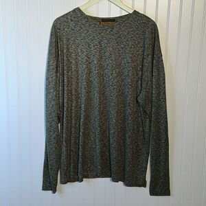 Bruno Made in Italy Sueded Microfiber Sweater Men’s 2XT Green Long SLV Striped